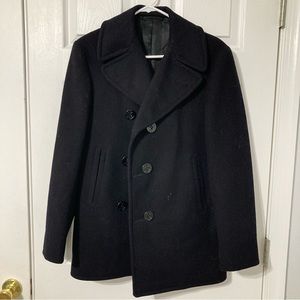 US Navy issued vintage 1950s/60s black heavy pea coat wool men’s size 34
